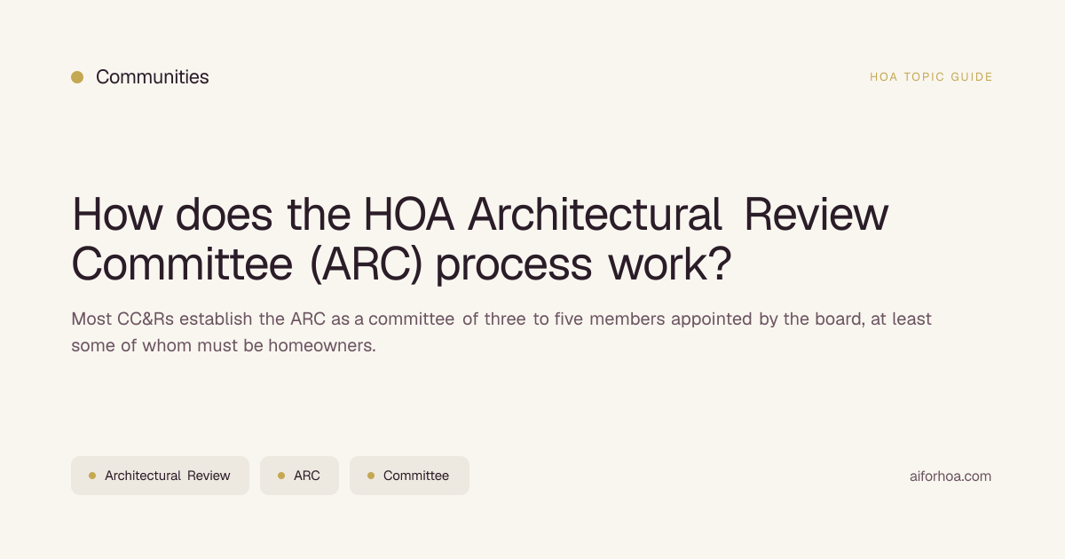 HOA ARC Process — Architectural Review Committee Explained ...